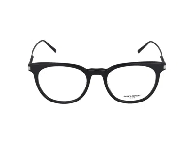 Saint Laurent Eyeglasses In Black Black Transparent