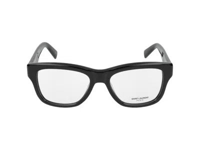 Saint Laurent Eyeglasses In Black Black Transparent