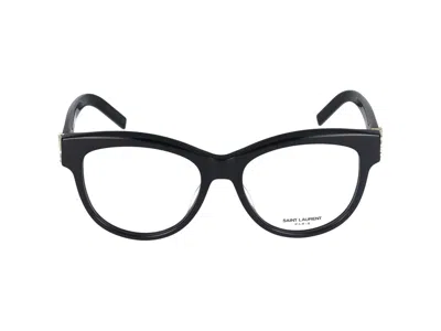 Saint Laurent Eyeglasses In Black Black Transparent