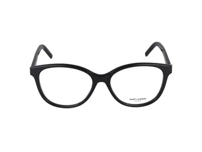 Saint Laurent Eyeglasses In Black Black Transparent