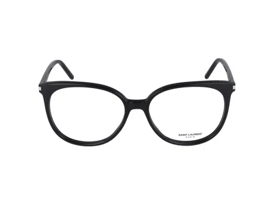 Saint Laurent Eyeglasses In Black Black Transparent