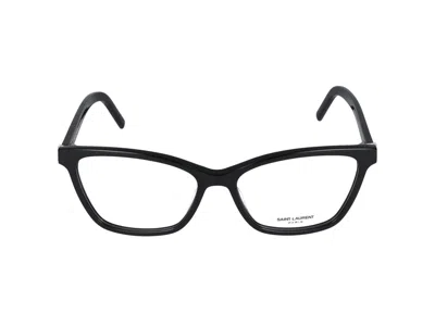 Saint Laurent Eyeglasses In Black Black Transparent