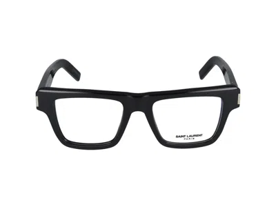 Saint Laurent Eyeglasses In Black Black Transparent