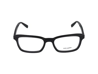 Saint Laurent Eyeglasses In Black Black Transparent