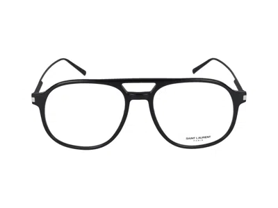 Saint Laurent Eyeglasses In Black Black Transparent