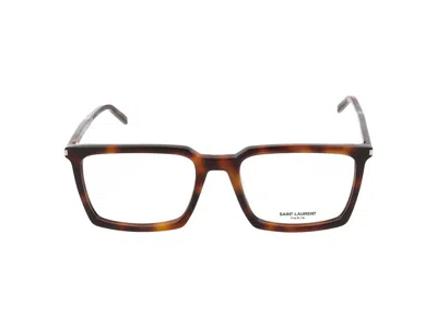 Saint Laurent Eyeglasses In Havana Havana Transparent