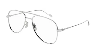 Saint Laurent Eyeglasses  Classic 11 Ysl 002 Silver Silver Transparent 55/17/145 In Pink