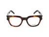 Saint Laurent Ysl Hinge Square Frame Glasses In Havana Crystal Transparent