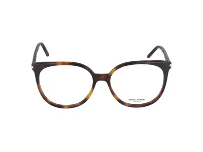 Saint Laurent Eyeglasses In Havana Havana Transparent
