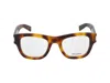 Saint Laurent Ysl Hinge Square Frame Glasses In Havana Havana Transparent