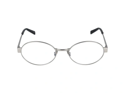 Saint Laurent Eyeglasses In Silver Silver Transparent