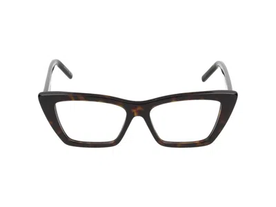 Saint Laurent Eyeglasses  Sl 276 Mica Opt 004 Havana Havana Transparent 53/16/145 In Brown