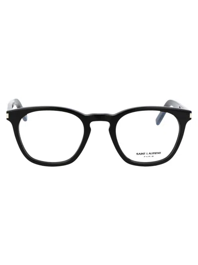 Saint Laurent Eyeglasses  Sl 28 Opt 001 Black Black Transparent 50/22/145 In Neutral