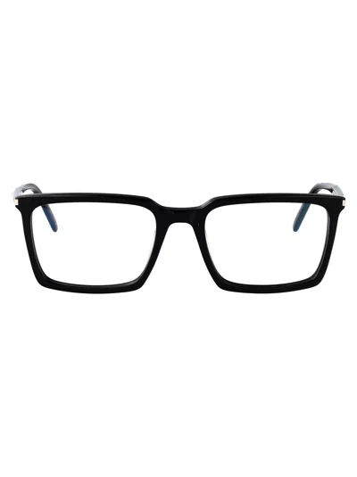 Saint Laurent Eyeglasses  Sl 624 001 Black Black Transparent 54/19/145 In White