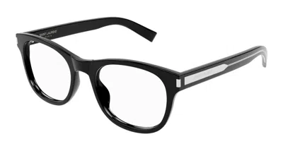 Saint Laurent Eyeglasses  Sl 663 001 Black Crystal Transparent 53/20/145 In Neutral