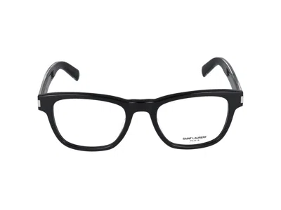Saint Laurent Eyeglasses  Sl 664 001 Black Crystal Transparent 52/20/145 In Green
