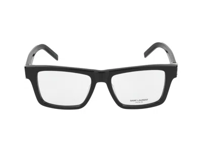 Saint Laurent Eyeglasses  Sl M10_b 001 Black Black Transparent 52/17/140 In Pattern