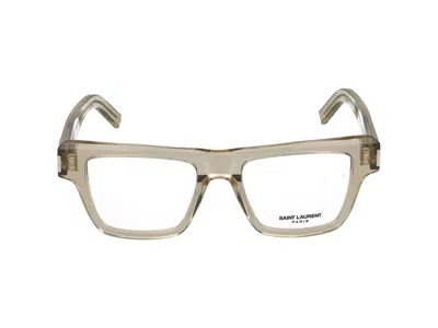 Saint Laurent Eyeglasses In Yellow Yellow Transparent