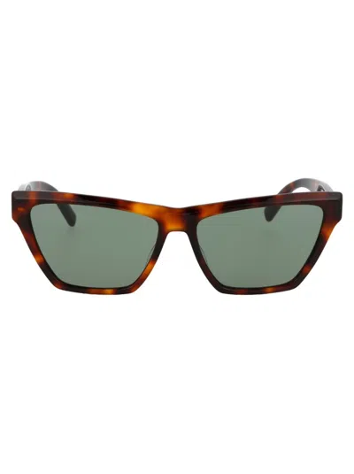 Saint Laurent Eyewear In 003 Havana Havana Green