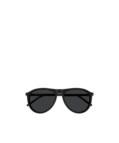 Saint Laurent Eyewear Aviator Sunglasses In Black