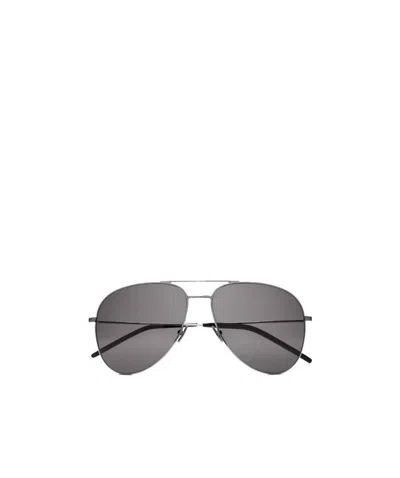Saint Laurent Eyewear Aviator Sunglasses In Metallic