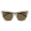 Saint Laurent Kate Cat-eye Frame Sunglasses In Beige