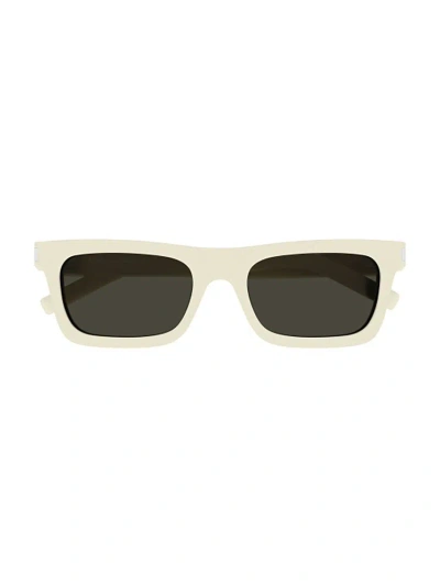 Saint Laurent Eyewear Betty Rectangular Frame Sunglasses In White