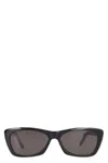 Saint Laurent Rectangular Frame Sunglasses Dark Lenses In Black