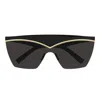 Saint Laurent Sl 614 Mask Shield-frame Sunglasses In Black