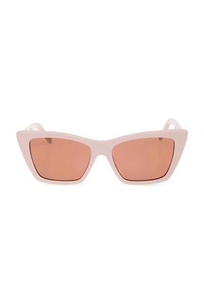 Saint Laurent Eyewear Butterfly Frame Sunglasses In Pink