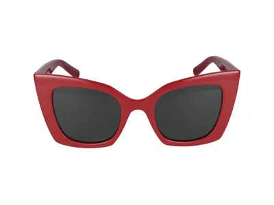 Saint Laurent Eyewear Butterfly Frame Sunglasses In Red