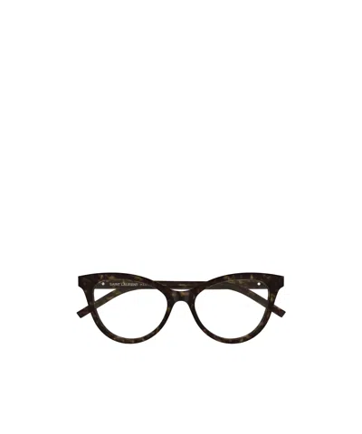 Saint Laurent Eyewear Cat Eye Frame Glasses In Green