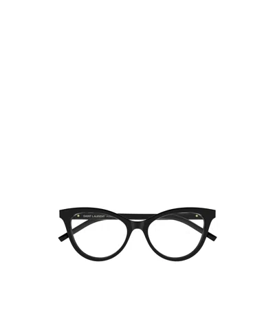Saint Laurent Eyewear Cat Eye Frame Glasses In Black