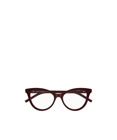Saint Laurent Eyewear Cat Eye Frame Glasses In Brown