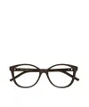 Saint Laurent Eyewear Cat-eye Frame Glasses In Dark Brown