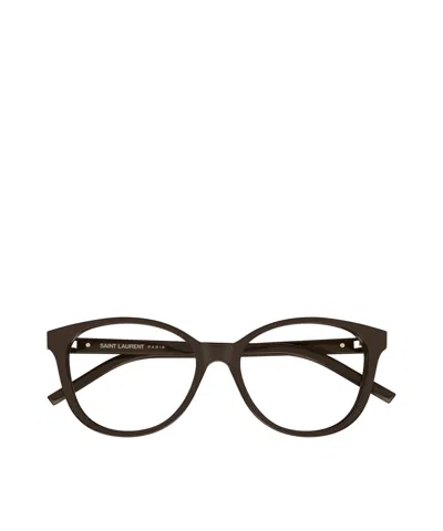 Saint Laurent Eyewear Cat-eye Frame Glasses In Dark Brown