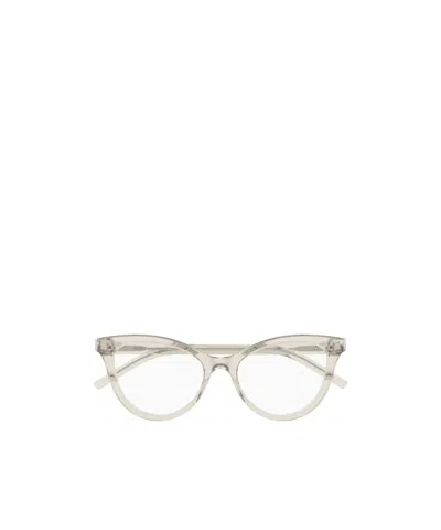 Saint Laurent Eyewear Cat Eye Frame Glasses In Gray