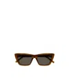 Saint Laurent Sl 276 Mica Linea Sl Logo 060 Brown Transparent Sunglasses In Green