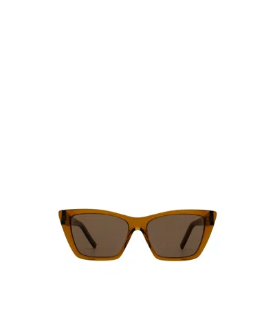 Saint Laurent Eyewear Cat-eye Frame Sunglasses In Brown