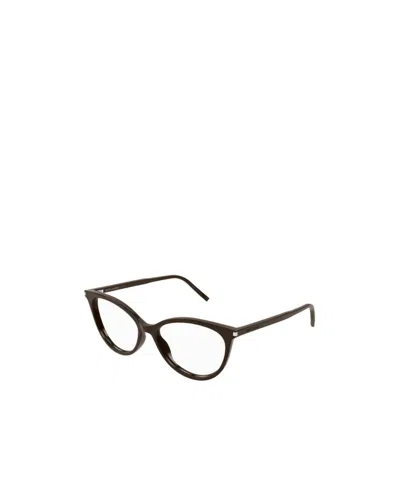 Saint Laurent Eyewear Cat-eye Frames Glasses In Brown