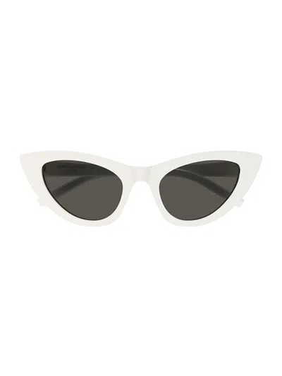 Saint Laurent Eyewear Cat Eye Sunglasses In White