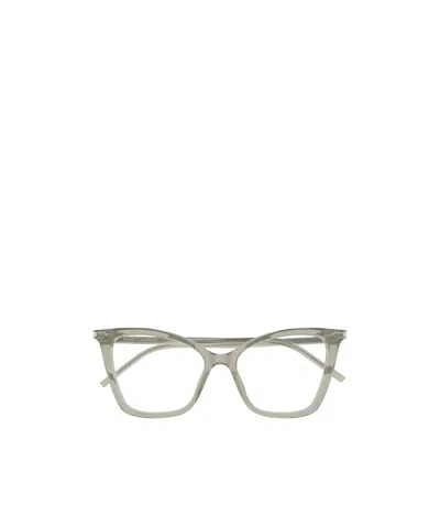 Saint Laurent Eyewear Cat-eye Frame Glasses In Gray