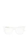 Saint Laurent Sl 386 Linea Corner Angle 014 White Transparent Glasses In White