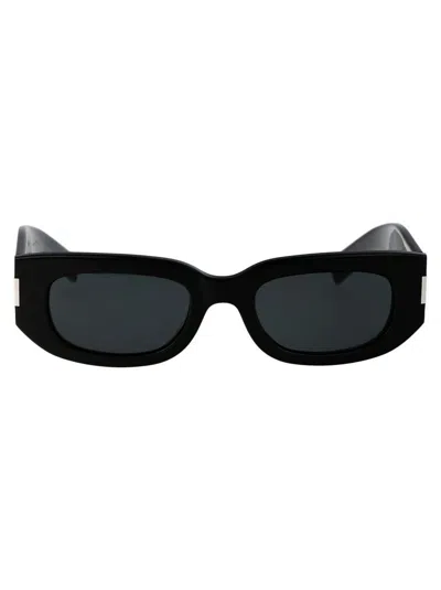 Saint Laurent Black Sl 697 Sunglasses In 001 Black Black Black