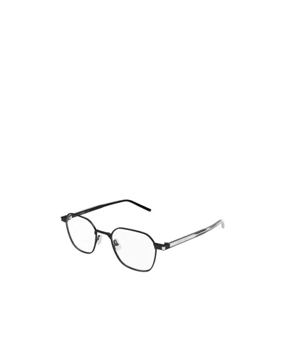 Saint Laurent Eyewear Geometric-frame Logo Detail Glasses In Pattern