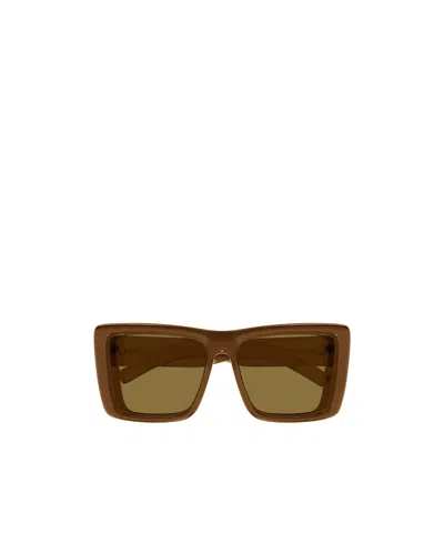 Saint Laurent Eyewear Howl Oversized Frame Sunglasses In Brown