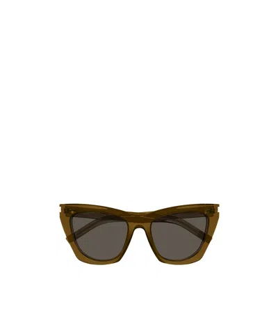 Saint Laurent Eyewear Kate Cat-eye Sunglasses In Green