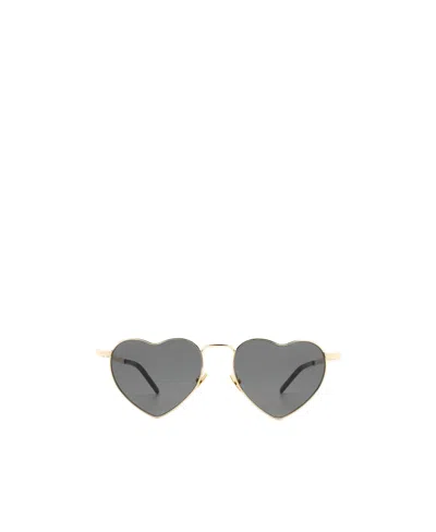 Saint Laurent Eyewear Loulou Heart-shape Frame Sunglasses In Gray