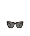 Saint Laurent Cat-eye Tortoiseshell Sunglasses In Gray