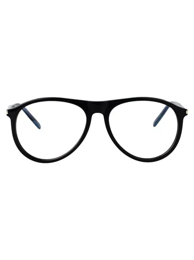 Saint Laurent Eyewear Optical In 001 Black Black Transparent